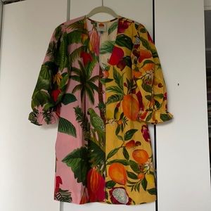 Farm Rio mini dress with balloon sleeves